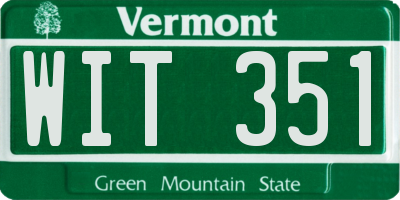 VT license plate WIT351