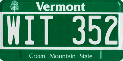VT license plate WIT352