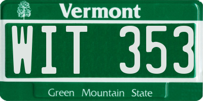 VT license plate WIT353