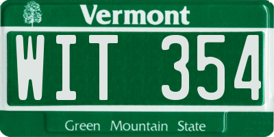 VT license plate WIT354