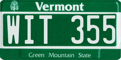 VT license plate WIT355