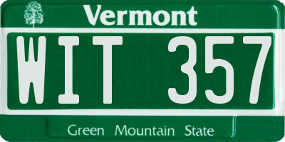 VT license plate WIT357