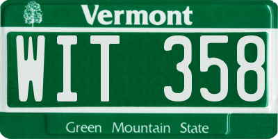 VT license plate WIT358