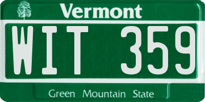 VT license plate WIT359