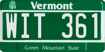 VT license plate WIT361