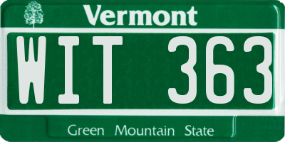 VT license plate WIT363