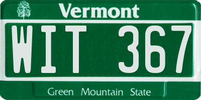 VT license plate WIT367