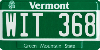 VT license plate WIT368