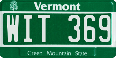 VT license plate WIT369