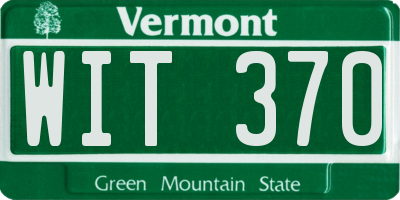 VT license plate WIT370