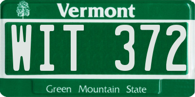 VT license plate WIT372