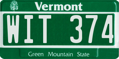 VT license plate WIT374