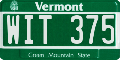 VT license plate WIT375