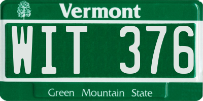 VT license plate WIT376