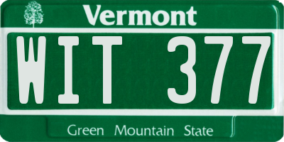 VT license plate WIT377