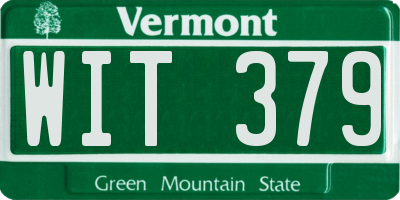 VT license plate WIT379