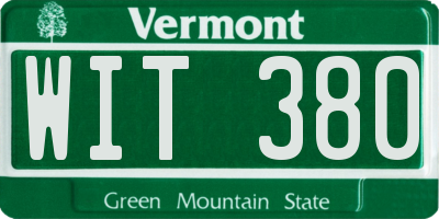 VT license plate WIT380