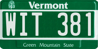 VT license plate WIT381