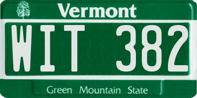 VT license plate WIT382