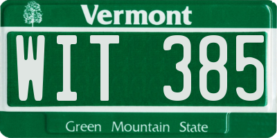 VT license plate WIT385