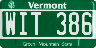 VT license plate WIT386