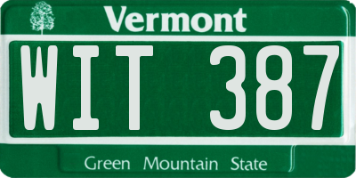 VT license plate WIT387