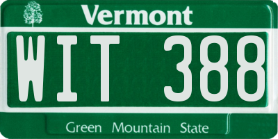 VT license plate WIT388