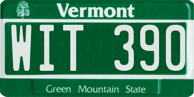 VT license plate WIT390