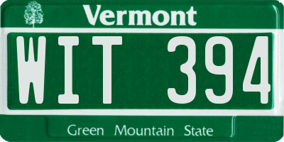 VT license plate WIT394