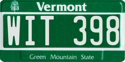 VT license plate WIT398