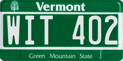 VT license plate WIT402