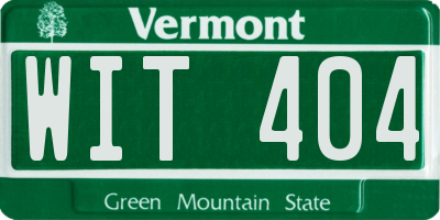 VT license plate WIT404