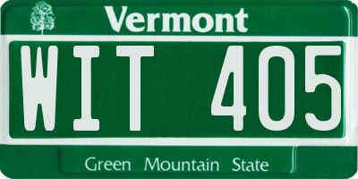 VT license plate WIT405
