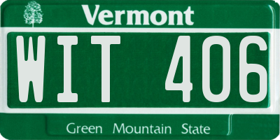 VT license plate WIT406