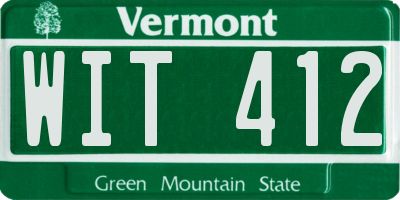 VT license plate WIT412