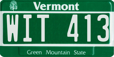 VT license plate WIT413