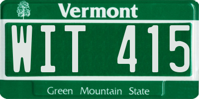 VT license plate WIT415