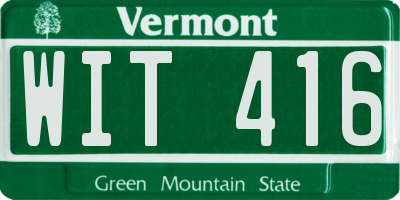 VT license plate WIT416