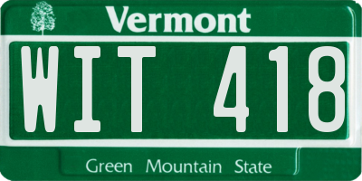 VT license plate WIT418