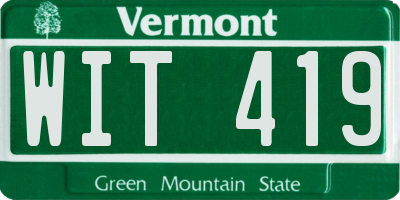 VT license plate WIT419