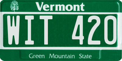 VT license plate WIT420