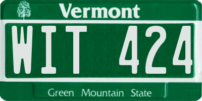 VT license plate WIT424