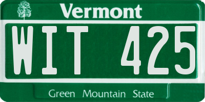 VT license plate WIT425