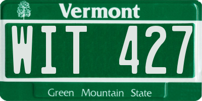 VT license plate WIT427