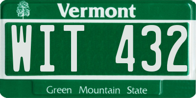 VT license plate WIT432