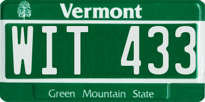 VT license plate WIT433