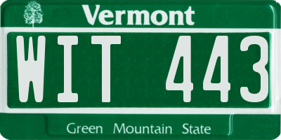 VT license plate WIT443