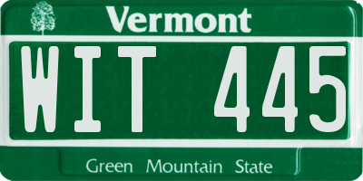 VT license plate WIT445