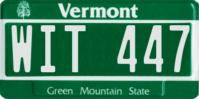 VT license plate WIT447