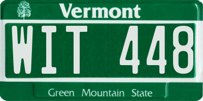 VT license plate WIT448